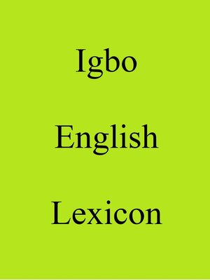 cover image of Igbo English Lexicon